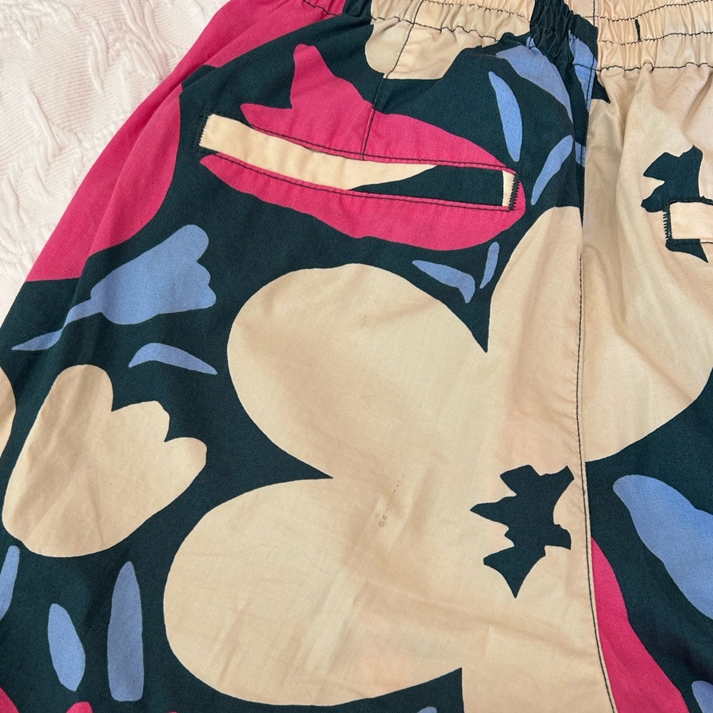 Marimekko Blue Beige Pink Floral Patterned Pants XS - Picture 3 of 11